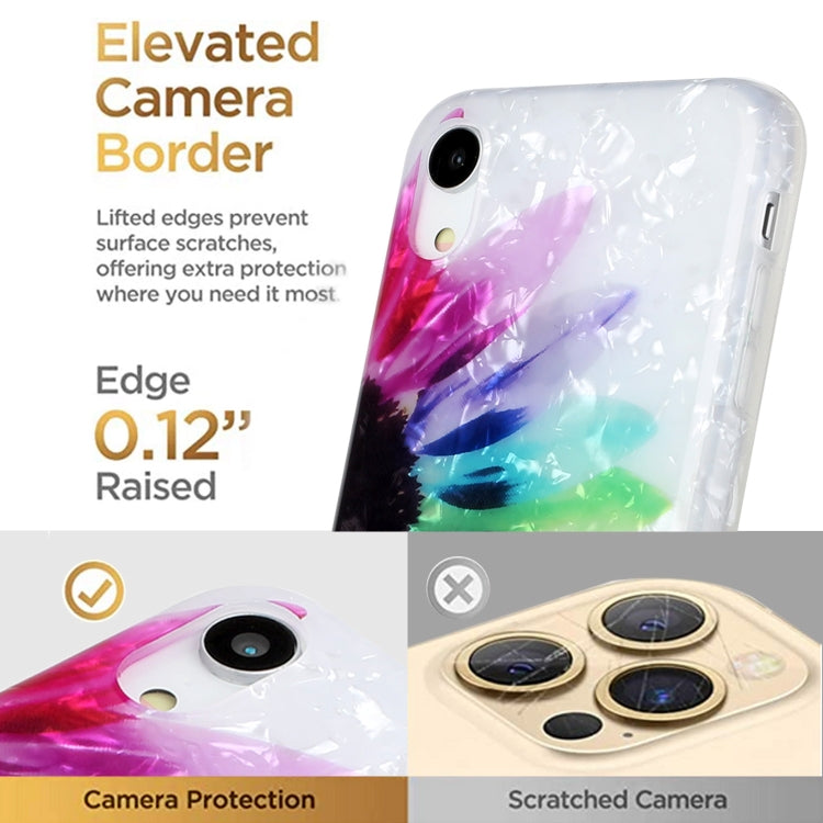 For iPhone XR Shell Texture Pattern Full-coverage TPU Shockproof Protective Case