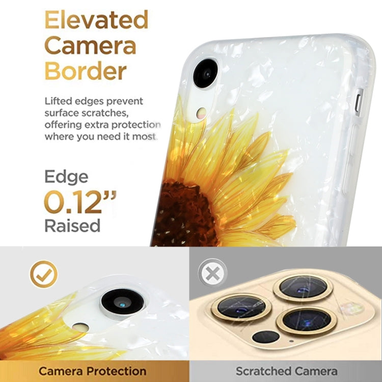 For iPhone XR Shell Texture Pattern Full-coverage TPU Shockproof Protective Case