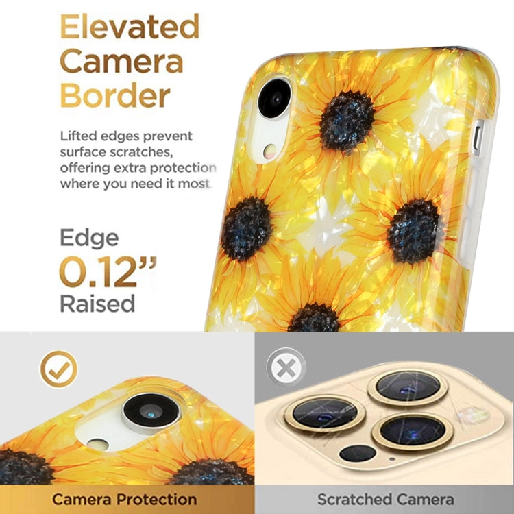For iPhone XR Shell Texture Pattern Full-coverage TPU Shockproof Protective Case