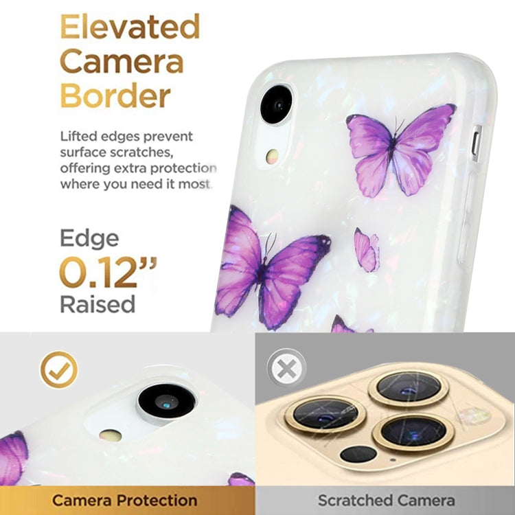 For iPhone XR Shell Texture Pattern Full-coverage TPU Shockproof Protective Case
