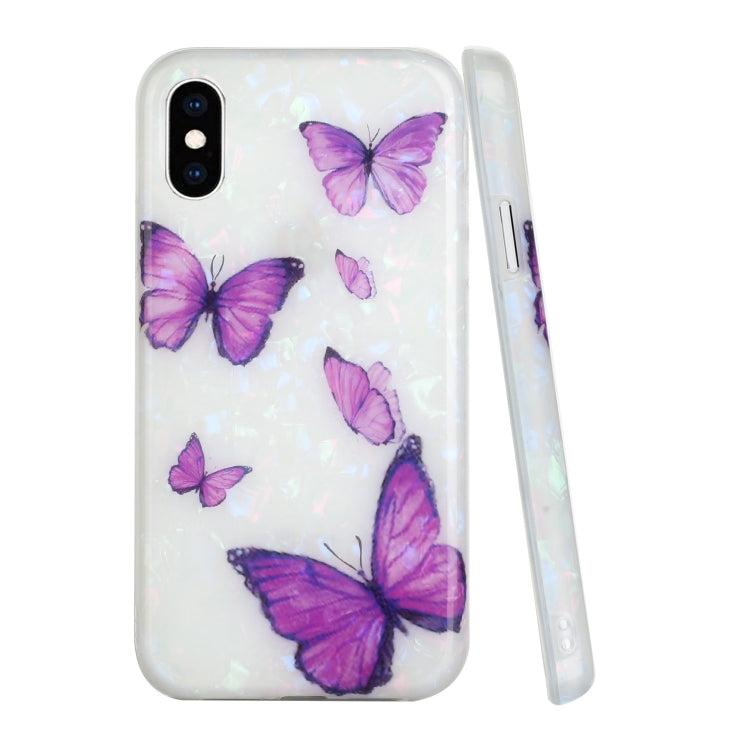For iPhone XS Max Shell Texture Pattern Full-coverage TPU Shockproof Protective Case