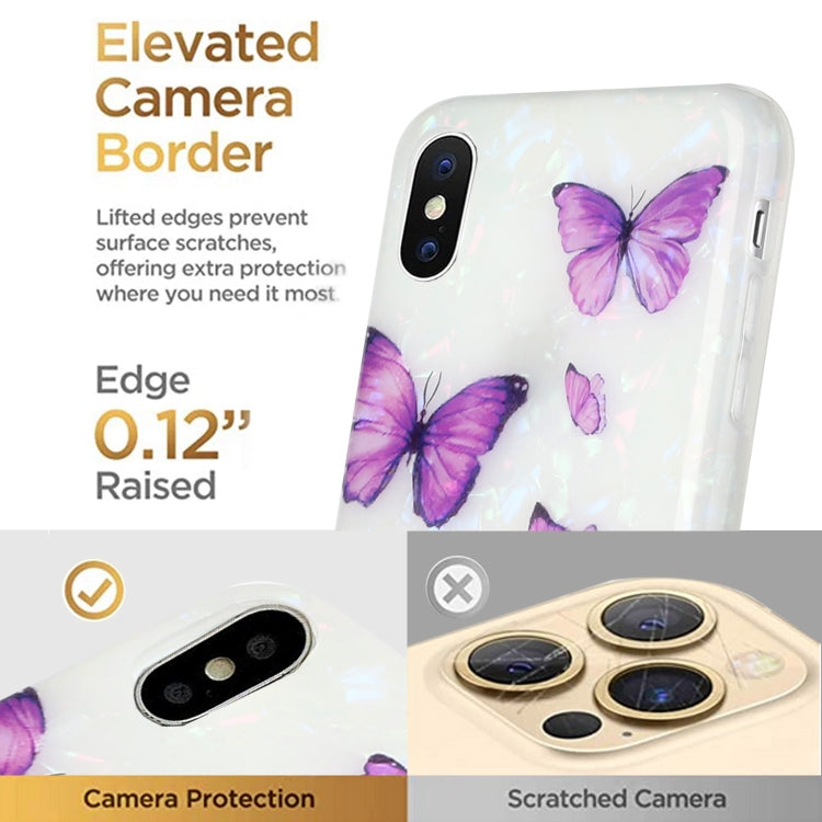For iPhone XS Max Shell Texture Pattern Full-coverage TPU Shockproof Protective Case