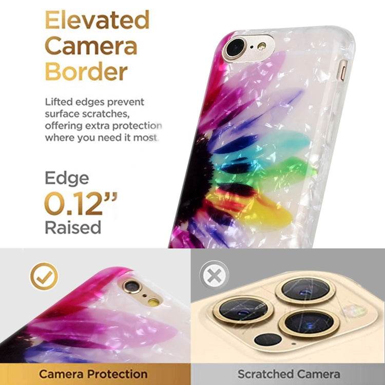 For iPhone SE 2022 / SE 2020 / 8 / 7 Shell Texture Pattern Full-coverage TPU Shockproof Protective Case