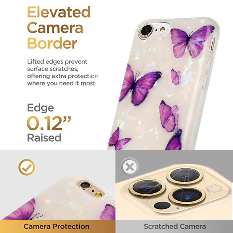 For iPhone SE 2022 / SE 2020 / 8 / 7 Shell Texture Pattern Full-coverage TPU Shockproof Protective Case
