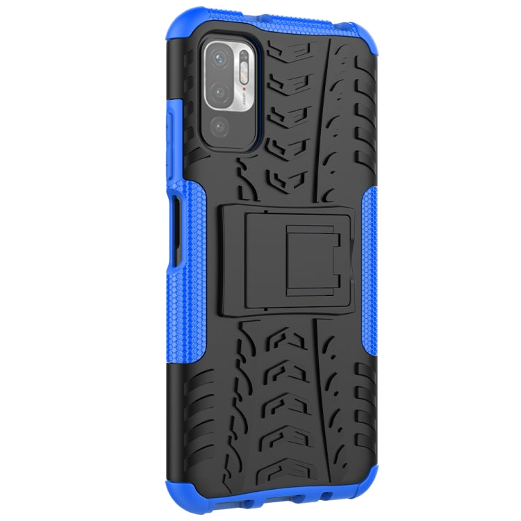 For Xiaomi Redmi Note 10 5G Tire Texture Shockproof TPU+PC Protective Case with Holder
