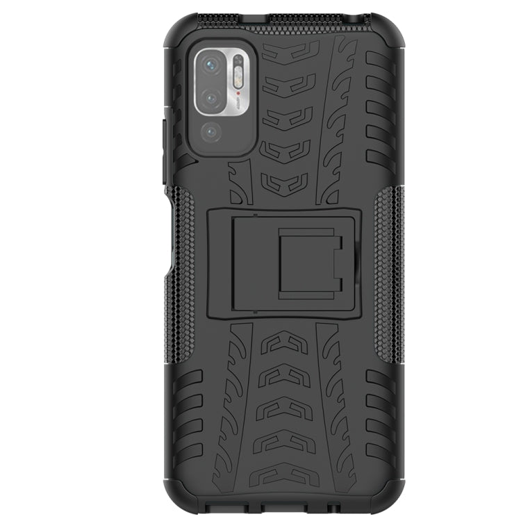 For Xiaomi Redmi Note 10 5G Tire Texture Shockproof TPU+PC Protective Case with Holder