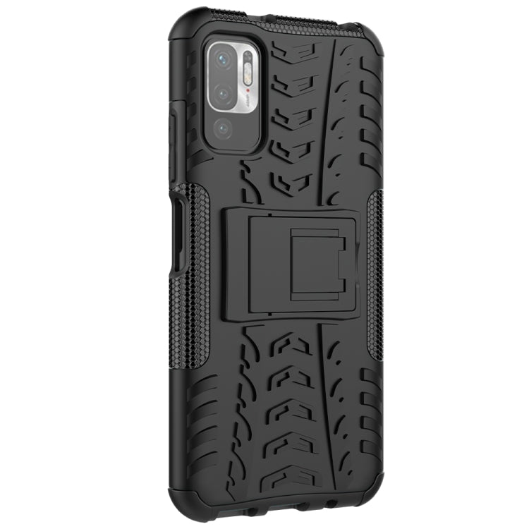 For Xiaomi Redmi Note 10 5G Tire Texture Shockproof TPU+PC Protective Case with Holder