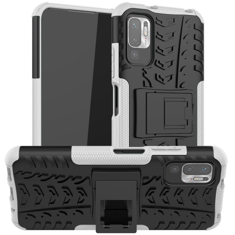 For Xiaomi Redmi Note 10 5G Tire Texture Shockproof TPU+PC Protective Case with Holder