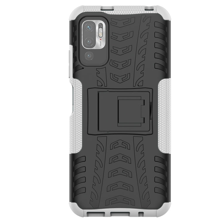 For Xiaomi Redmi Note 10 5G Tire Texture Shockproof TPU+PC Protective Case with Holder