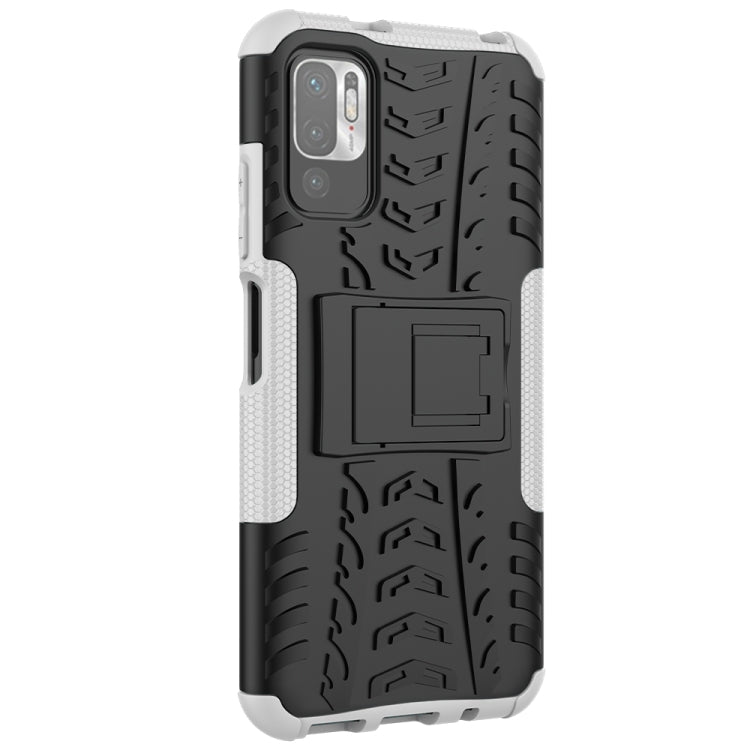 For Xiaomi Redmi Note 10 5G Tire Texture Shockproof TPU+PC Protective Case with Holder