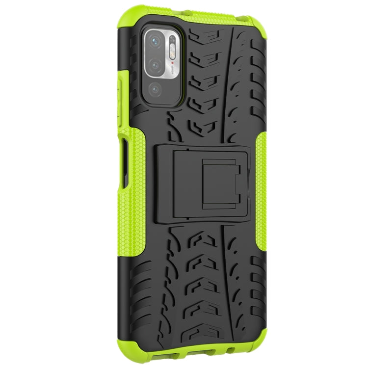For Xiaomi Redmi Note 10 5G Tire Texture Shockproof TPU+PC Protective Case with Holder