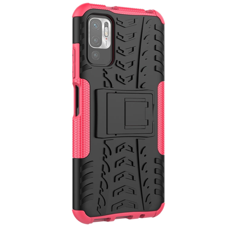 For Xiaomi Redmi Note 10 5G Tire Texture Shockproof TPU+PC Protective Case with Holder