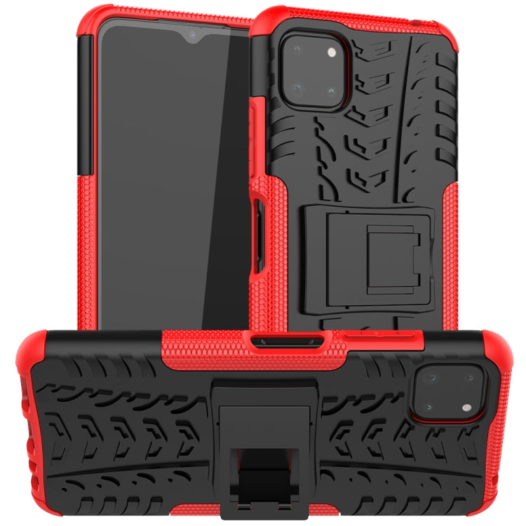 For Samsung Galaxy A22 5G Tire Texture Shockproof TPU+PC Protective Case with Holder