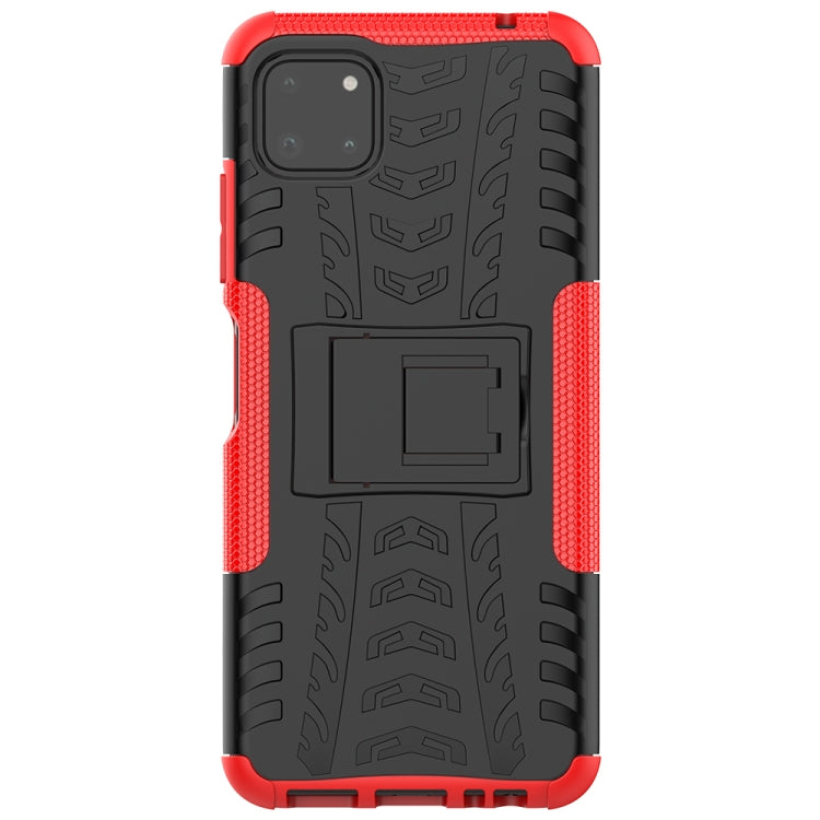 For Samsung Galaxy A22 5G Tire Texture Shockproof TPU+PC Protective Case with Holder