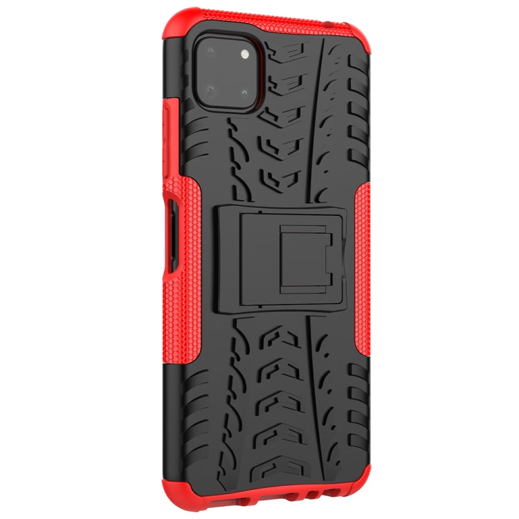 For Samsung Galaxy A22 5G Tire Texture Shockproof TPU+PC Protective Case with Holder