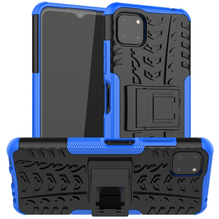 For Samsung Galaxy A22 5G Tire Texture Shockproof TPU+PC Protective Case with Holder
