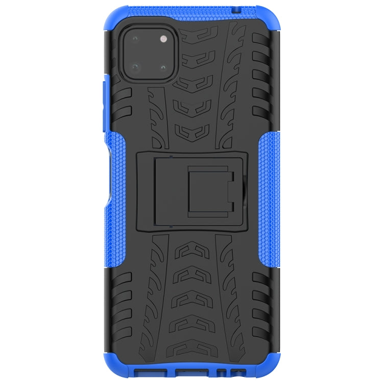 For Samsung Galaxy A22 5G Tire Texture Shockproof TPU+PC Protective Case with Holder