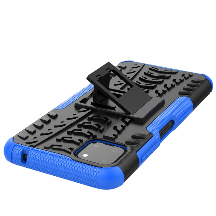 For Samsung Galaxy A22 5G Tire Texture Shockproof TPU+PC Protective Case with Holder