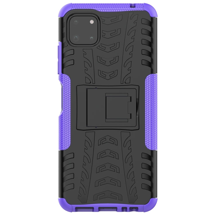 For Samsung Galaxy A22 5G Tire Texture Shockproof TPU+PC Protective Case with Holder