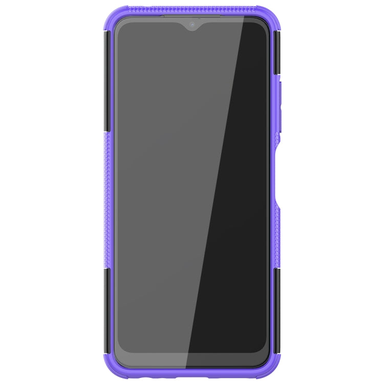 For Samsung Galaxy A22 5G Tire Texture Shockproof TPU+PC Protective Case with Holder