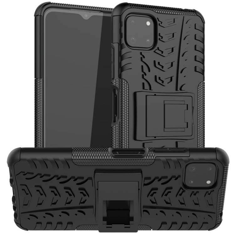 For Samsung Galaxy A22 5G Tire Texture Shockproof TPU+PC Protective Case with Holder