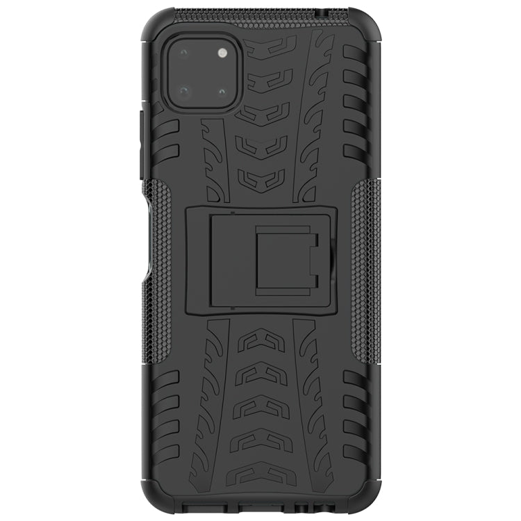 For Samsung Galaxy A22 5G Tire Texture Shockproof TPU+PC Protective Case with Holder