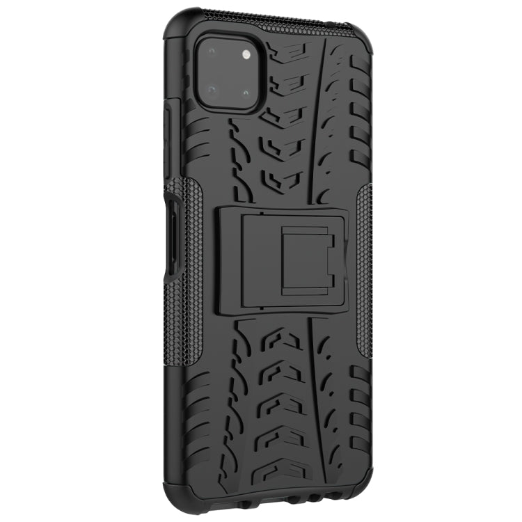 For Samsung Galaxy A22 5G Tire Texture Shockproof TPU+PC Protective Case with Holder