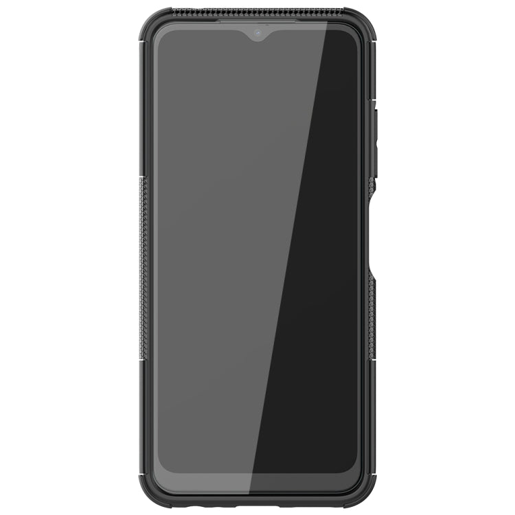 For Samsung Galaxy A22 5G Tire Texture Shockproof TPU+PC Protective Case with Holder