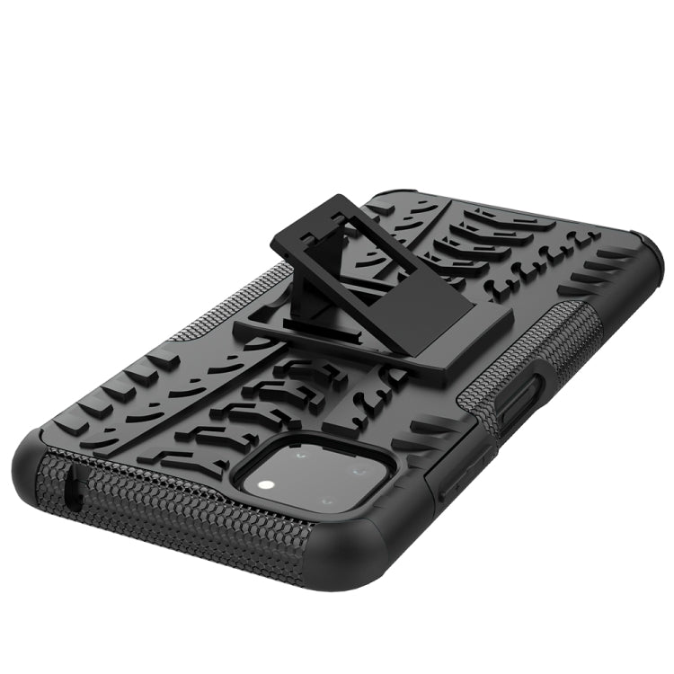 For Samsung Galaxy A22 5G Tire Texture Shockproof TPU+PC Protective Case with Holder