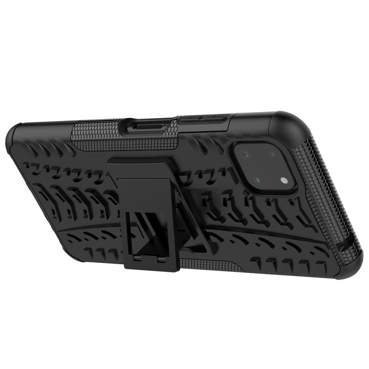 For Samsung Galaxy A22 5G Tire Texture Shockproof TPU+PC Protective Case with Holder