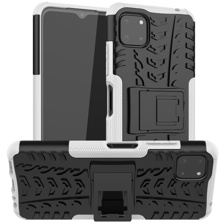 For Samsung Galaxy A22 5G Tire Texture Shockproof TPU+PC Protective Case with Holder