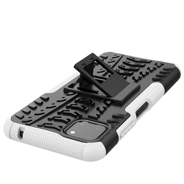 For Samsung Galaxy A22 5G Tire Texture Shockproof TPU+PC Protective Case with Holder