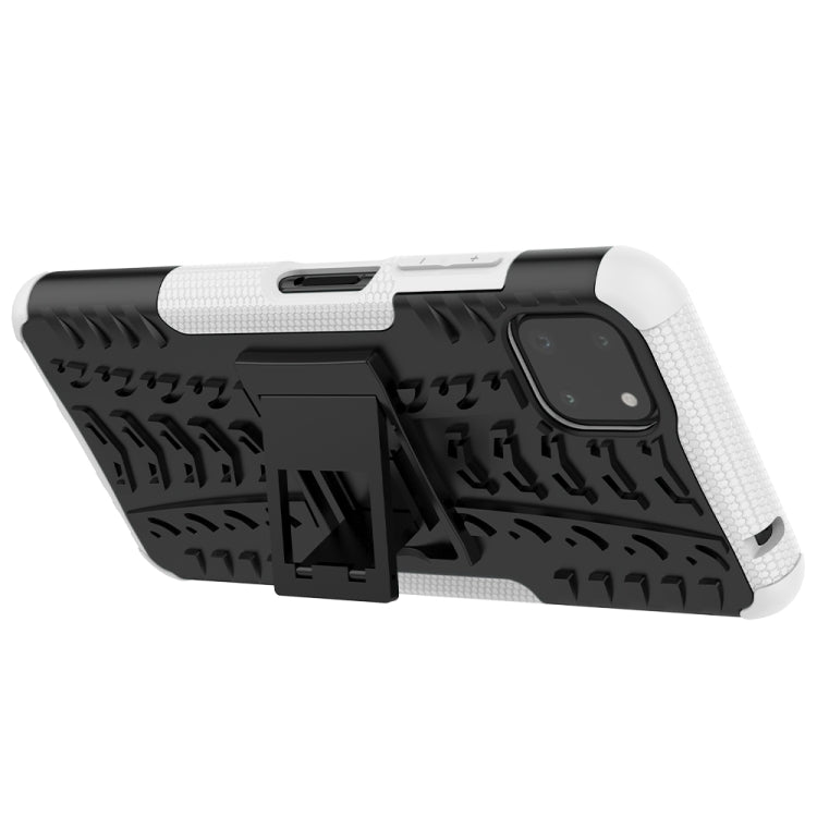 For Samsung Galaxy A22 5G Tire Texture Shockproof TPU+PC Protective Case with Holder