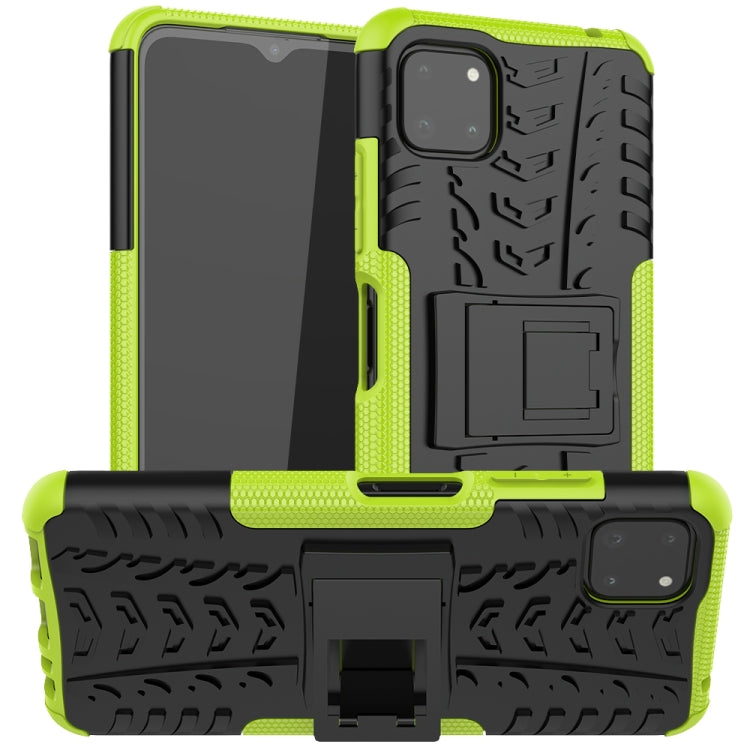 For Samsung Galaxy A22 5G Tire Texture Shockproof TPU+PC Protective Case with Holder