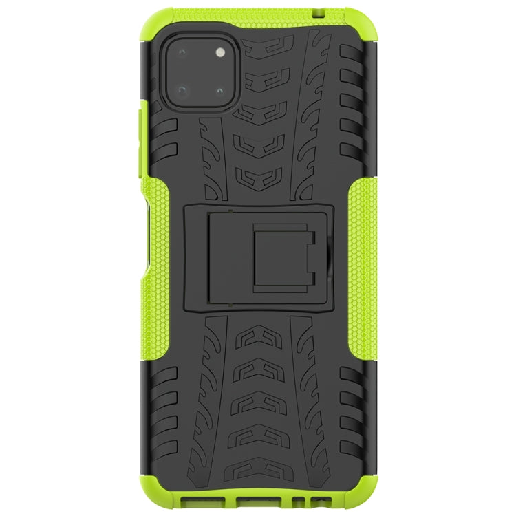 For Samsung Galaxy A22 5G Tire Texture Shockproof TPU+PC Protective Case with Holder
