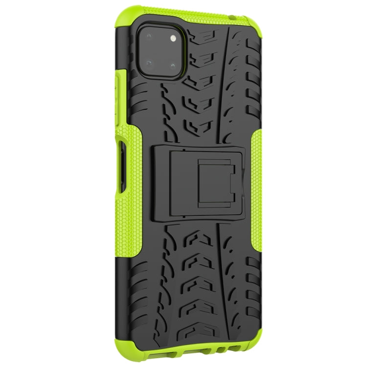 For Samsung Galaxy A22 5G Tire Texture Shockproof TPU+PC Protective Case with Holder