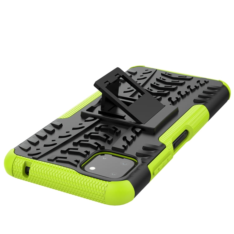 For Samsung Galaxy A22 5G Tire Texture Shockproof TPU+PC Protective Case with Holder