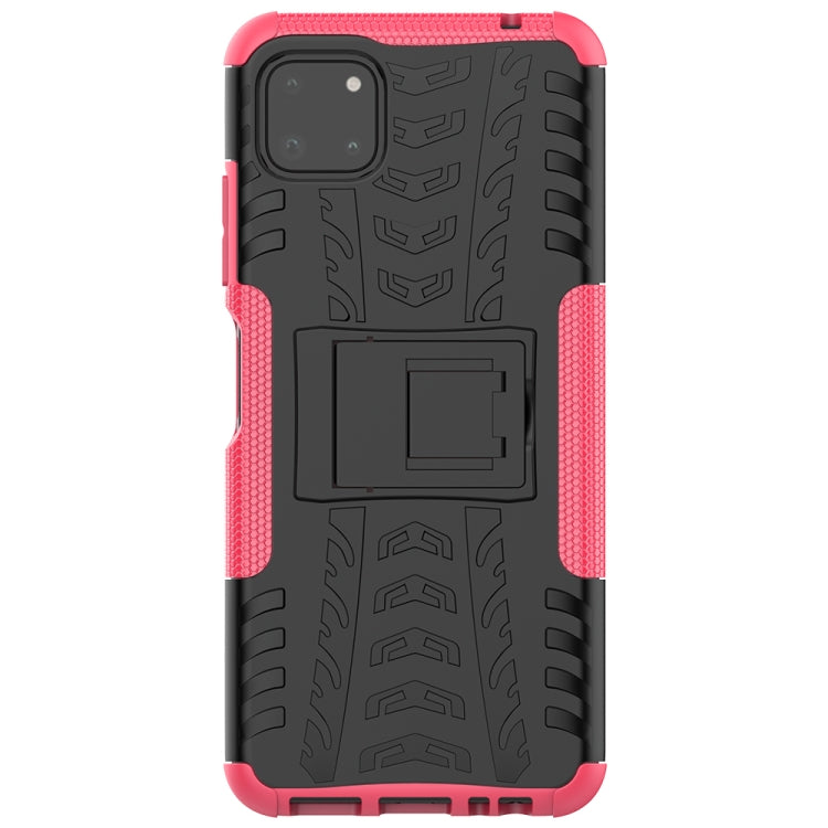 For Samsung Galaxy A22 5G Tire Texture Shockproof TPU+PC Protective Case with Holder