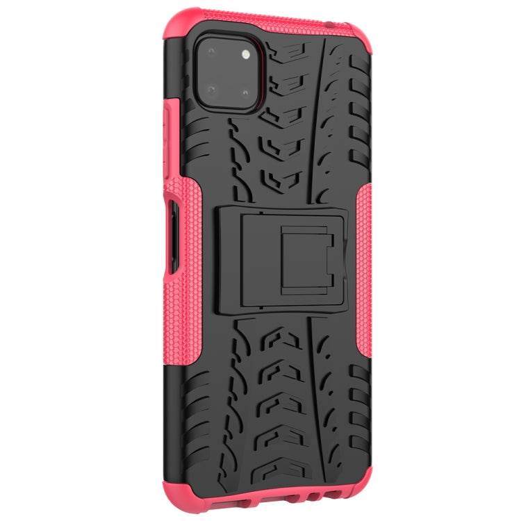 For Samsung Galaxy A22 5G Tire Texture Shockproof TPU+PC Protective Case with Holder