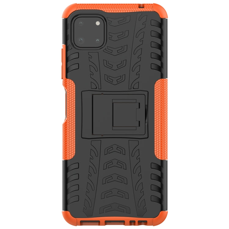 For Samsung Galaxy A22 5G Tire Texture Shockproof TPU+PC Protective Case with Holder