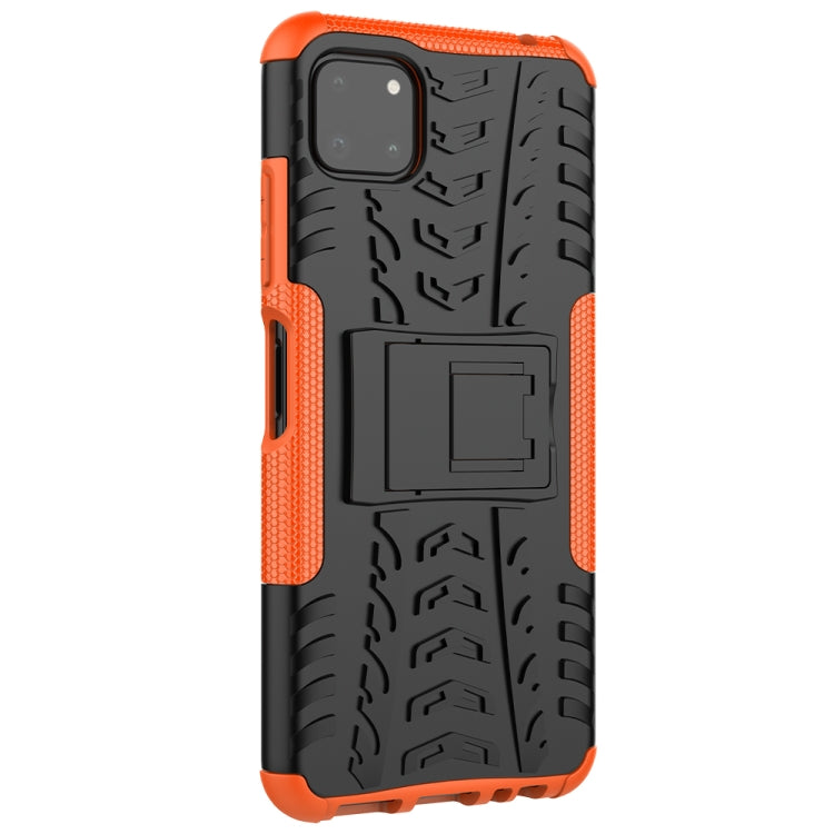 For Samsung Galaxy A22 5G Tire Texture Shockproof TPU+PC Protective Case with Holder