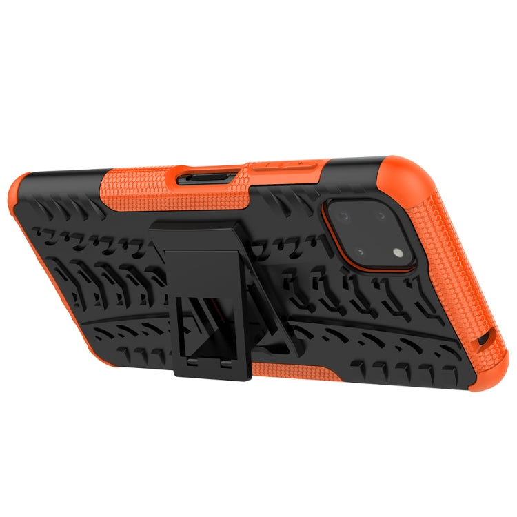 For Samsung Galaxy A22 5G Tire Texture Shockproof TPU+PC Protective Case with Holder