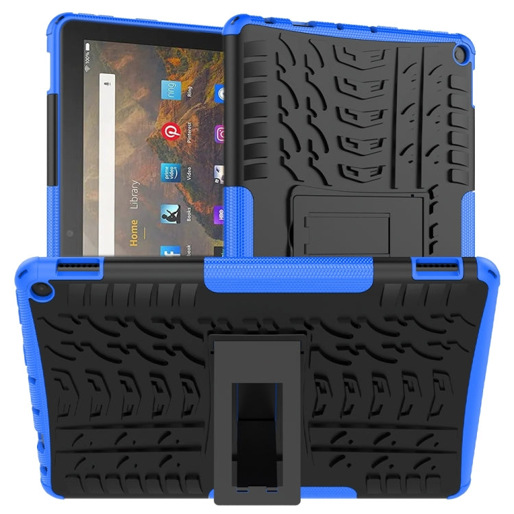 For Amazon Fire HD 10 2021 Tire Texture Shockproof TPU+PC Protective Case with Holder