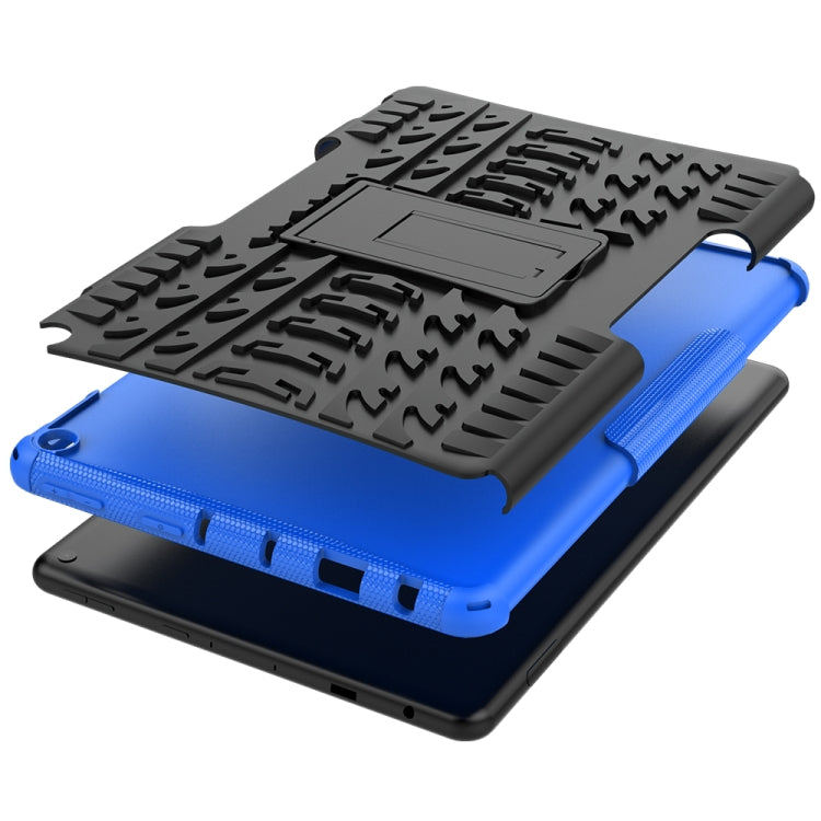 For Amazon Fire HD 10 2021 Tire Texture Shockproof TPU+PC Protective Case with Holder