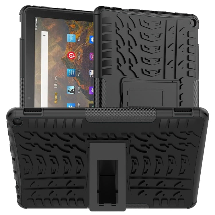 For Amazon Fire HD 10 2021 Tire Texture Shockproof TPU+PC Protective Case with Holder