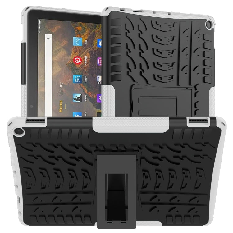 For Amazon Fire HD 10 2021 Tire Texture Shockproof TPU+PC Protective Case with Holder