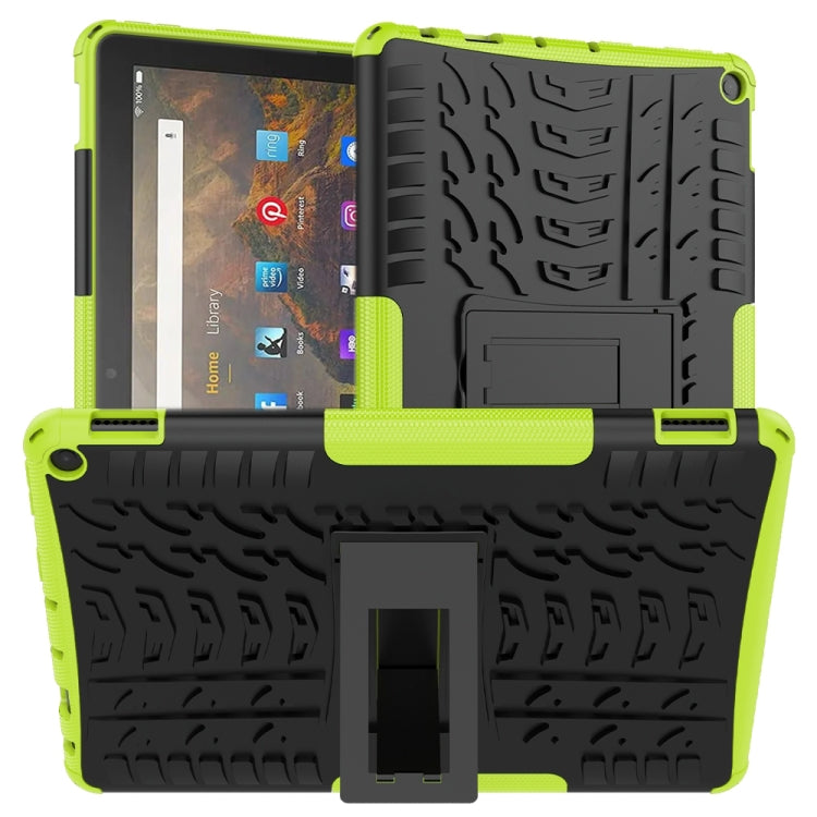 For Amazon Fire HD 10 2021 Tire Texture Shockproof TPU+PC Protective Case with Holder