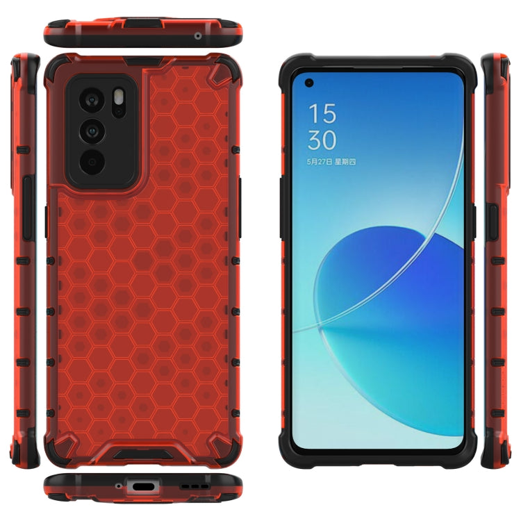 For OPPO Reno6 Pro 5G Shockproof Honeycomb PC + TPU Protective Case