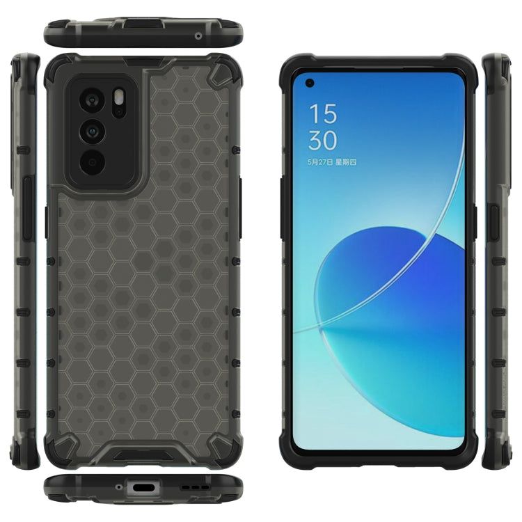 For OPPO Reno6 Pro 5G Shockproof Honeycomb PC + TPU Protective Case