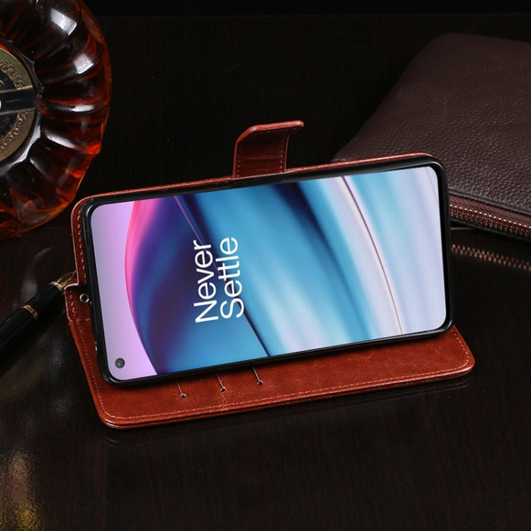 For OnePlus Nord CE 5G idewei Crazy Horse Texture Horizontal Flip Leather Case with Holder & Card Slots & Wallet